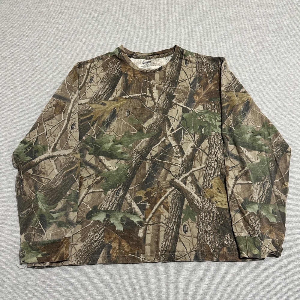 Outfitters Ridge Mens XL Realtree Hardwoods‎ Camo Long Sleeve T-Shirt Distressed